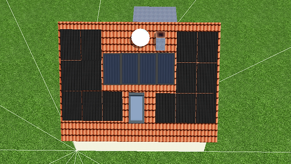 Darstellung eines Hauses von oben in einem 3D-Zeichenprogramm